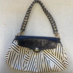 Henri Bendel Monochrome Striped Shoulder Bag Disturbed